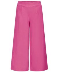 Ichi - Cropped Trousers - Lyst