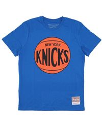Mitchell & Ness - Tops ,Blauw ,Katoen New York Knicks Logo T-Shirt - Lyst