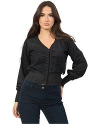 Yes-Zee - Jersey Negro Con Mangas Abullonadas, Mujer, Talla - Lyst