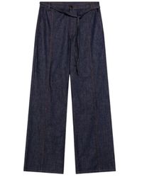 Alpha Studio - Broeken ,Blauw ,Straight Leg Broeken - Lyst