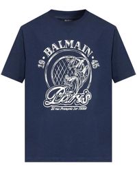Balmain - Tops ,Blauw T-Shirts En Polo's - Lyst