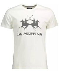 La Martina - Stylisches logo-print baumwoll t-shirt - Lyst
