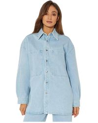 Nanushka - Overhemden ,Blauw ,Katoen Lichtblauwe Franse Kraag Shirt - Lyst