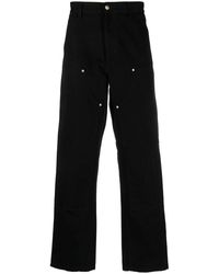 Carhartt - Schwarze baumwollhose mit geradem bein - Lyst