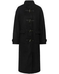 Kaffe - Jassen ,Zwart ,Leer Single-Breasted Coat - Lyst