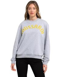 Trussardi - Hoodies & Sweatvesten ,Grijs ,Katoen Grijze Katoenen Trui - Lyst