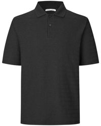 Samsøe & Samsøe - Tops ,Zwart ,Katoen Poloshirt Met Korte Mouwen - Lyst