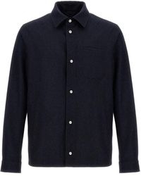 Herno - Jassen ,Blauw ,Polyester Resort Shacket - Lyst