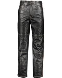 DIESEL - Leather Trousers - Lyst