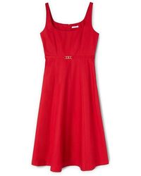mötivi - Midi-Kleid Aus Popeline - Lyst
