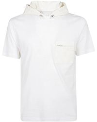 Eleventy - Tops ,Wit ,Katoen Hooded T-Shirt Van Giza-Katoen - Lyst