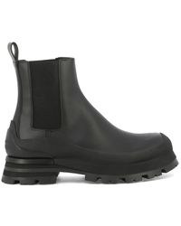 McQueen - Zwarte Chelsea-Laarzen Met Dikke Zool - Lyst