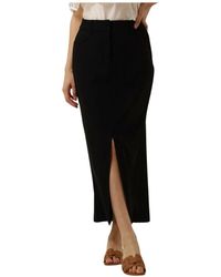 Copenhagen Muse - Rokken ,Zwart ,Polyester Zwarte Midi Rok - Lyst