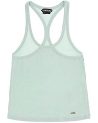 Tom Ford - Top racerback in jersey di viscosa a coste lucide - Lyst