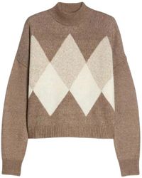 Pennyblack - Argyle Cropped Turtleneck Trui - Lyst