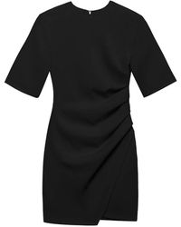 Aniye By - Kleedjes ,Zwart ,Zwarte Elegante Gedrapeerde Mini Jurk - Lyst