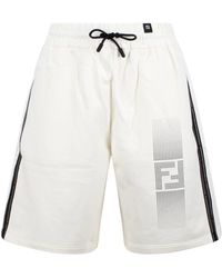 Fendi - Baumwoll-bermuda-shorts mit ff-druck - Lyst