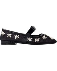 Versace - Gianni Ribbon Ballerinas Mit Kristallen - Lyst