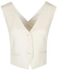 Dondup - Twill V-Ausschnitt Ärmellose Cross-Back Gilet - Lyst