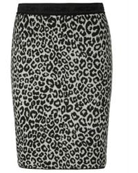 Marc Cain Leopard skirt knitted - Gris