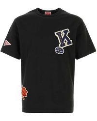 KENZO - Tops ,Zwart ,Katoen Work And Play T-Shirt - Lyst