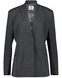 CASABLANCA - Jassen ,Grijs ,Wol Getailleerde Wollen Blazer - Lyst