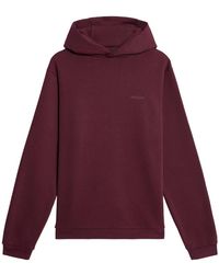 Lyle & Scott - Hoodies & Sweatvesten ,Rood ,Katoen Logo Brushback Pullover Hoodie - Lyst