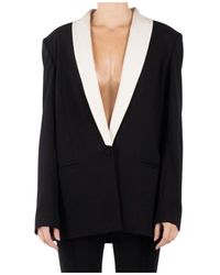 THE GARMENT - Jassen ,Zwart ,Leer Zwarte Jas Met Elastaan - Lyst