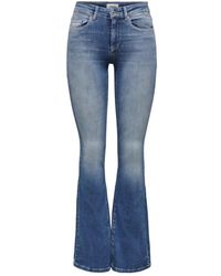 ONLY - Onlblush Life Mid Flared Bb Rea1319: Medium Denim - Lyst