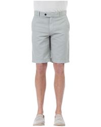 Eleventy - Grüne baumwoll-leinen bermuda shorts - Lyst
