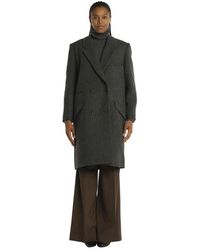 Soeur - Grijze Double Breasted Wollen Jas - Lyst