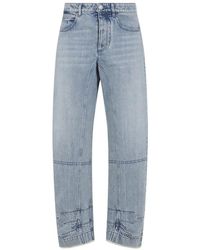 Jil Sander - Blaue Baumwollhose Für Frauen - Lyst
