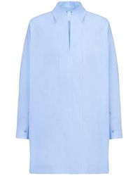 Dondup - Overhemden ,Blauw ,Leer Camicia - Lyst