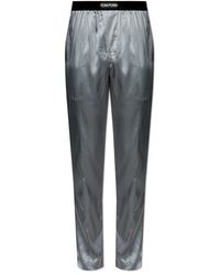 Tom Ford - Nachtkleding ,Grijs ,Zijden Pyjamabroek - Lyst
