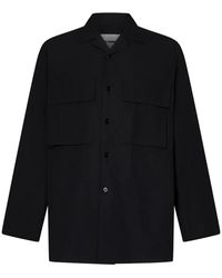 Jil Sander - Schwarze hemden mit knopfleiste und aufgesetzten taschen - Lyst