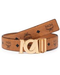 MCM - Accessoires ,Bruin ,Leer M-Art Omkeerbare Riem - Lyst