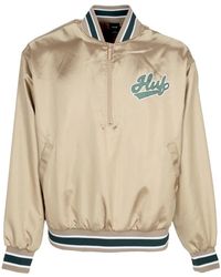 Huf - Satin Baseball Bomber Jacket Tan - Lyst