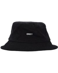 Obey - Accessoires ,Zwart ,Katoen Stoere Corduroy Bucket Hat Zwart - Lyst
