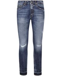 Versace - Schmale dundee jeans - Lyst