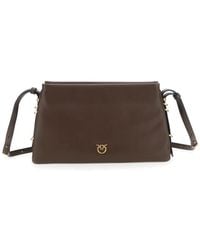 Pinko - Braune Weiche Leder Triplet Tasche - Lyst