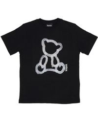 DISCLAIMER - Tops ,Zwart ,Katoen Zwarte Strass Tee Met Korte Mouwen - Lyst
