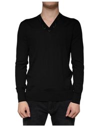 Dolce & Gabbana - Embellished V-Neck Pullover Sweater - Lyst