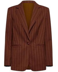 Silvian Heach - Gestreepte Blazer Met Één Knoop - Lyst