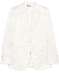 Tom Ford - Jassen ,Wit ,Katoen Wassen Katoen Zijde Mix Duchesse Single Breasted Jas - Lyst
