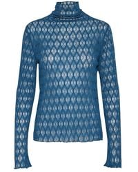 Saint Tropez - Kanten Hoge Hals Blouse - Lyst