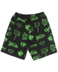 Iuter - Badmode ,Zwart ,Polyester Zwarte Hoorns Allover Boardshort Zwembroek - Lyst