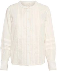 Part Two - Blusa blanca con mangas abullonadas y detalles plisados - Lyst