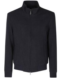 Seventy - Jassen ,Blauw ,Kasjmier Gebreide Jas Met Dubbele Laag En Kasjmiermix - Lyst