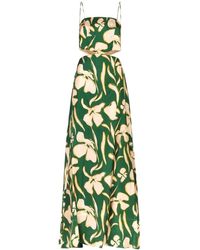 Raquel Diniz - Vestido largo de seda floral bali verde - Lyst