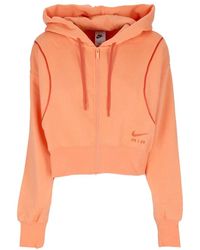 Nike - Sweat A Capuche Zippe Pour Femme Sportswear Air Fleece Sweat A Capuche Entierement Zippe Trance/Mantra - Lyst